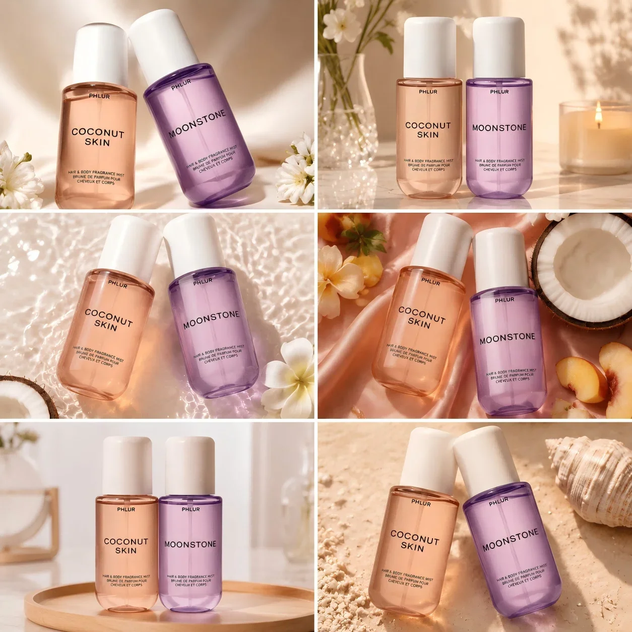 Perfume Fragrance Free - PHLUR Kokosnuss-Haut- & Mondstein-Haar- und Körperduft-Set,