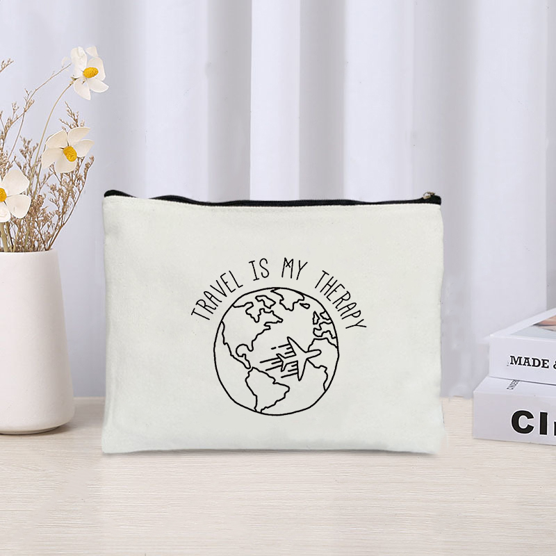 Perfume Queen - Kosmetiktasche mit Flugzeug-Reise-Motiv, Aufbewahrungstasche mit Reißverschluss,